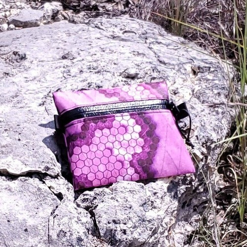 Ultralight Backpacking Trail Wallet - Pink Hexcam Xpac