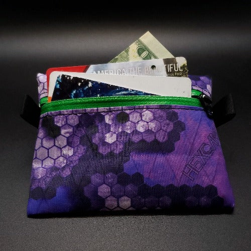 Ultralight Backpacking Trail Wallet - Purple Hexcam Xpac