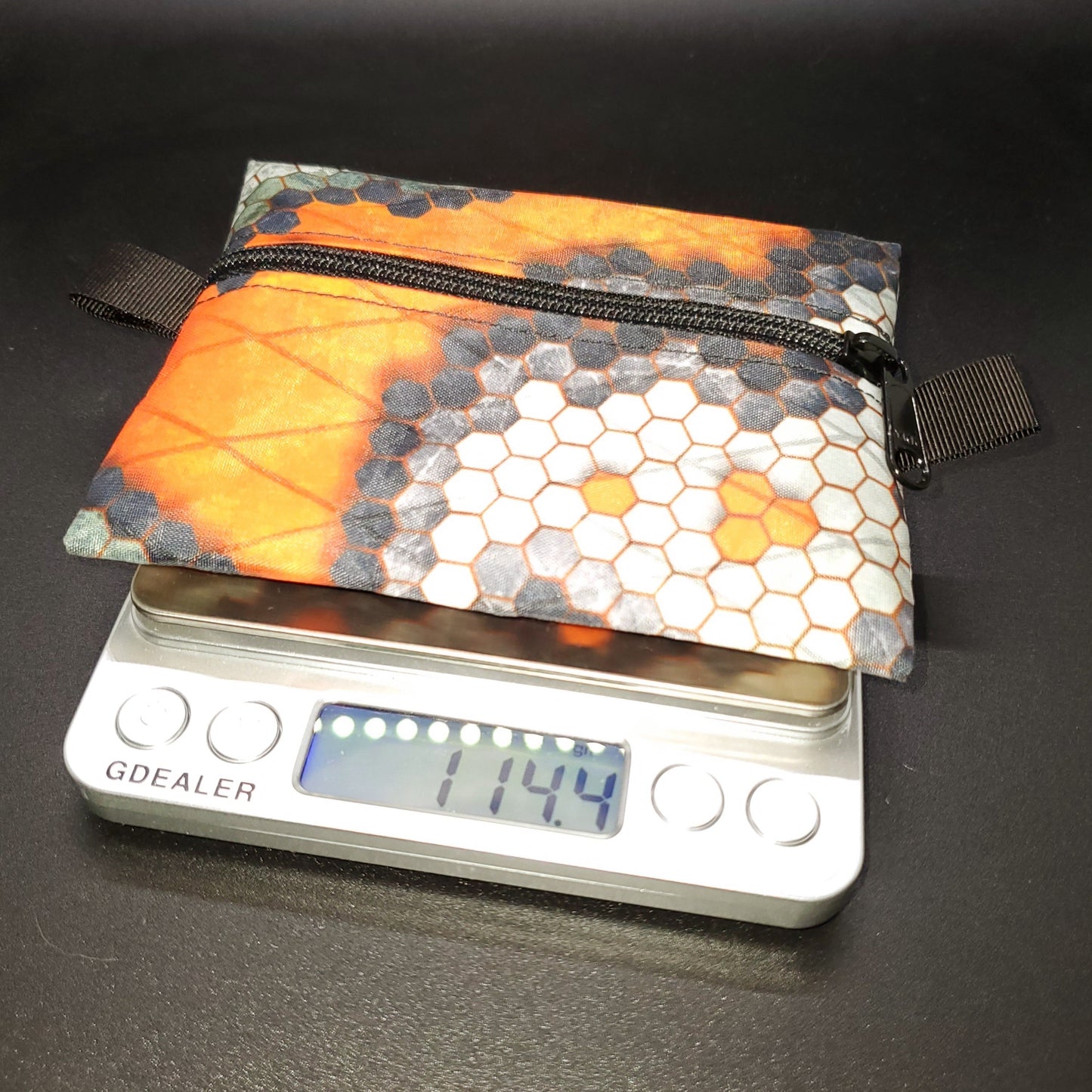 Ultralight Backpacking Trail Wallet - Orange Hexcam Xpac - 4.04 oz