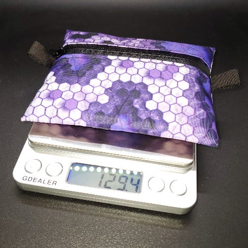 Ultralight Backpacking Trail Wallet - Purple Hexcam Xpac - 4.56 oz