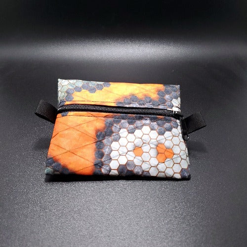 Ultralight Backpacking Trail Wallet - Orange Hexcam Xpac