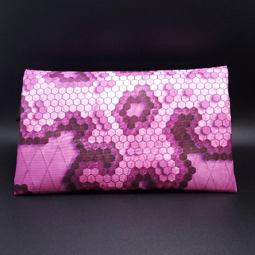 Ultralight Large Zip Pouch -Xpac VX07 - Pink Hexcam Xpac