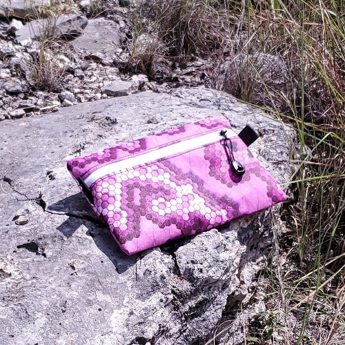 Ultralight Large Zip Pouch -Xpac VX07 - Pink Hexcam Xpac